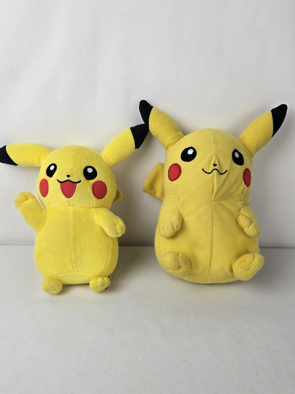 Pokemon Yellow Pikachu Plush Set with Black Ear Tips and Red Cheeks